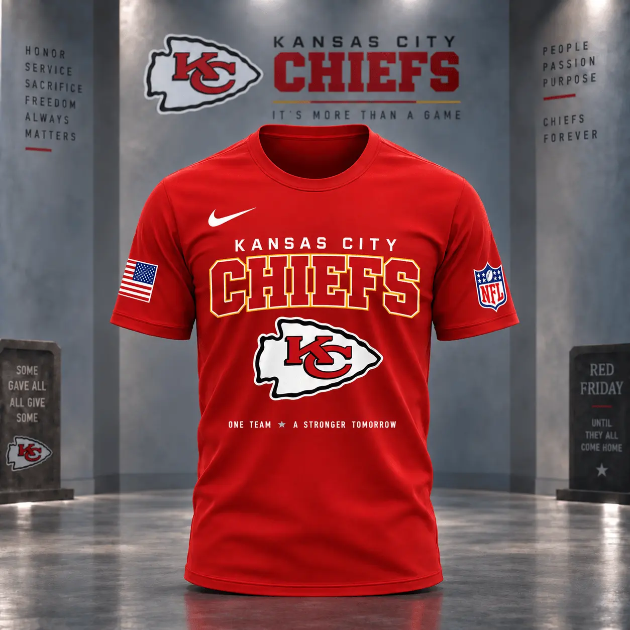 Kansas City Chiefs | Premium NFL Red Friday 3D Shirt NY - Image 2