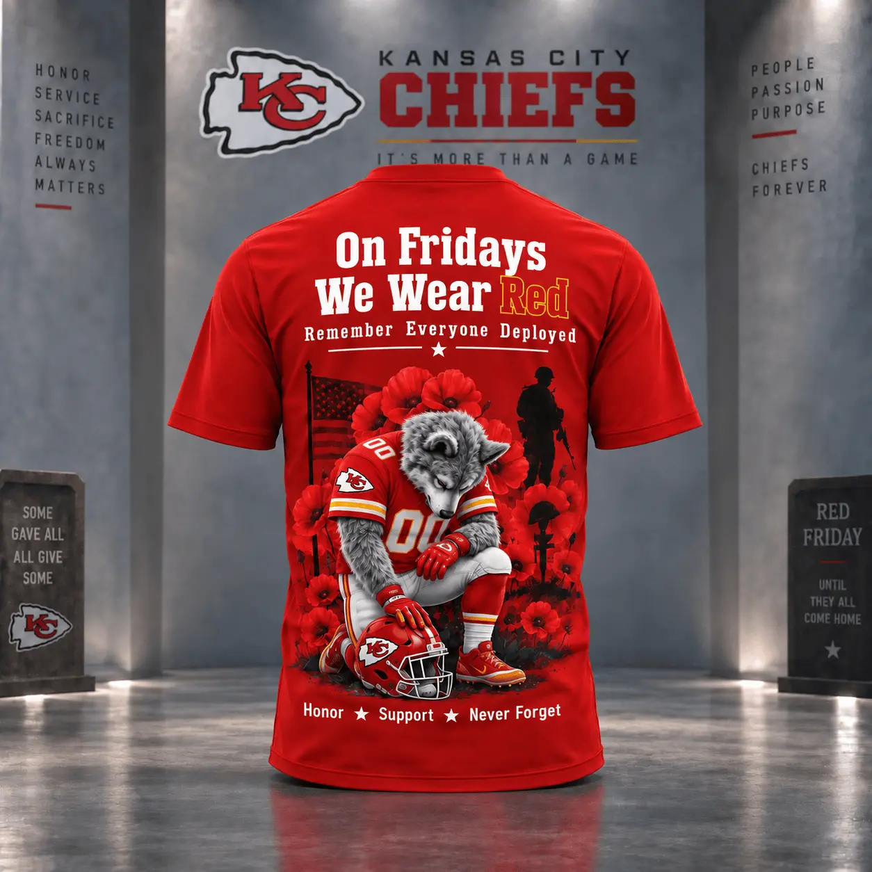 Kansas City Chiefs | Premium NFL Red Friday 3D Shirt NY - Image 3