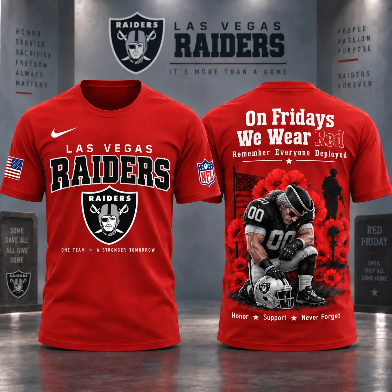 Las Vegas Raiders | Premium NFL Red Friday 3D Shirt NY
