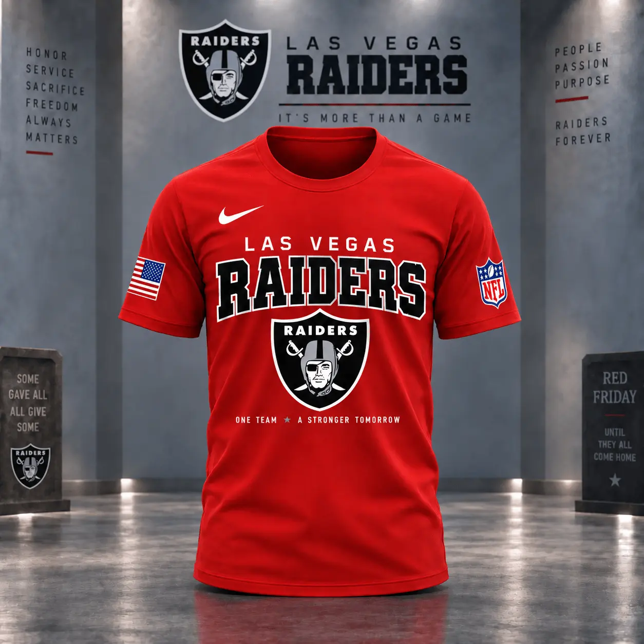 Las Vegas Raiders | Premium NFL Red Friday 3D Shirt NY - Image 2