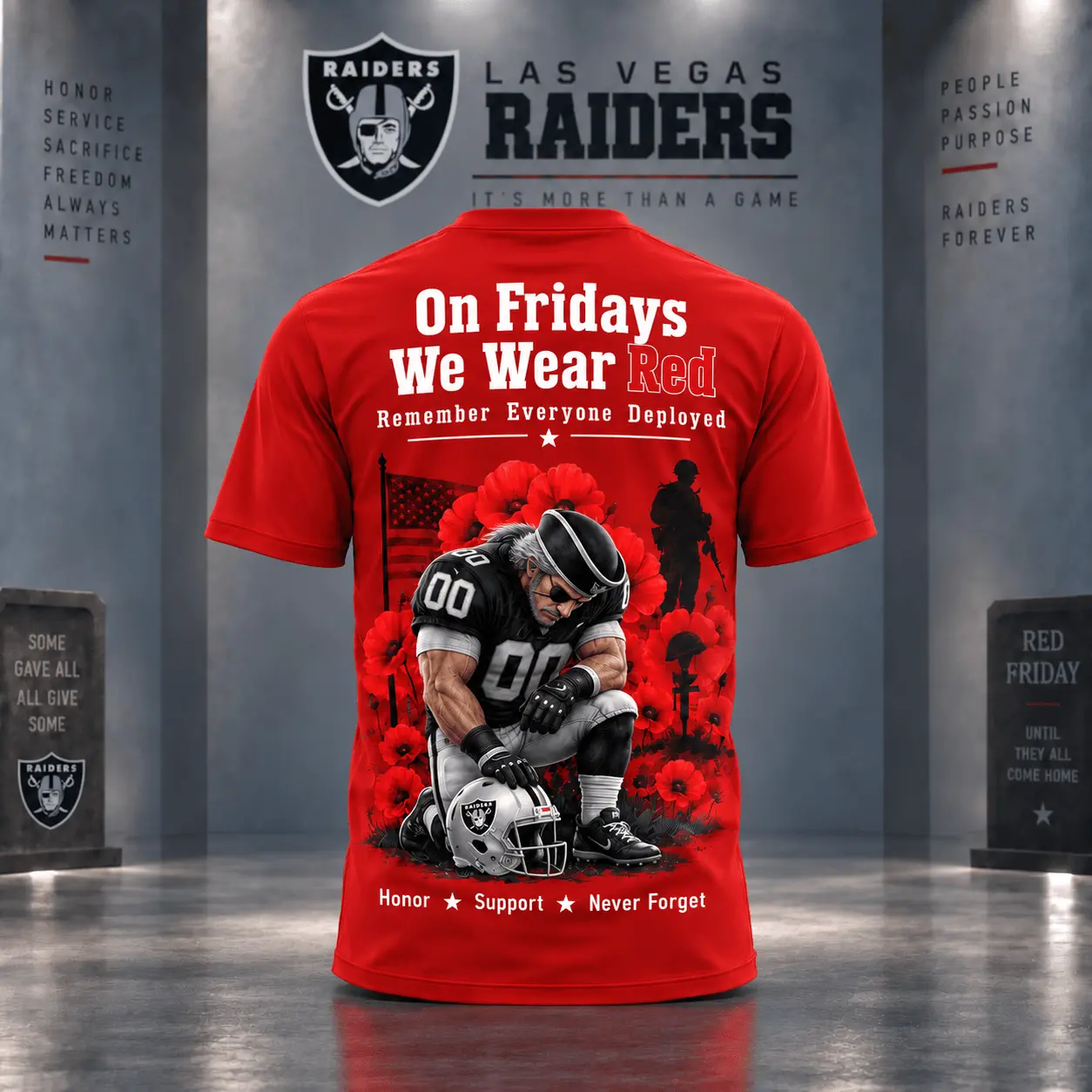 Las Vegas Raiders | Premium NFL Red Friday 3D Shirt NY - Image 3