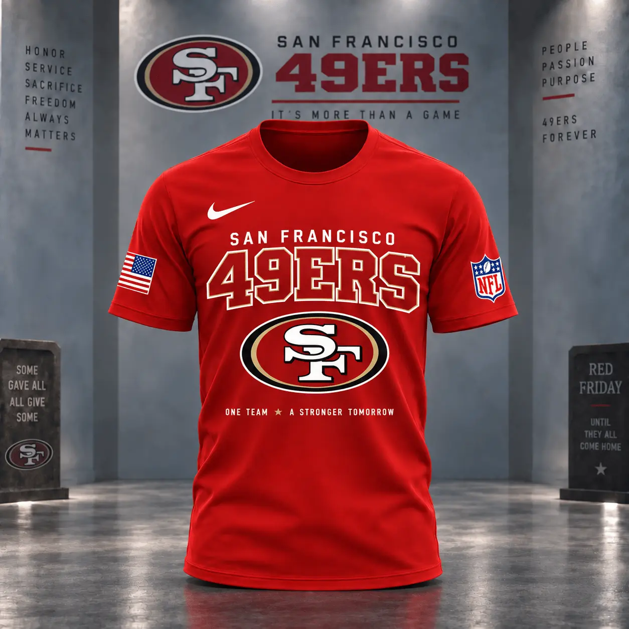 San Francisco 49ers | Premium NFL Red Friday 3D Shirt NY - Image 2