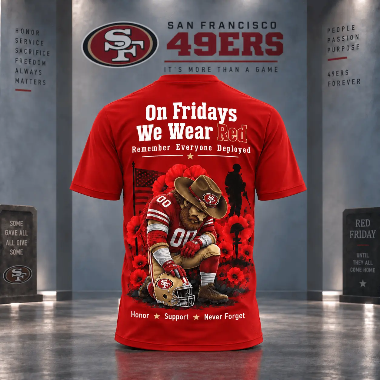 San Francisco 49ers | Premium NFL Red Friday 3D Shirt NY - Image 3