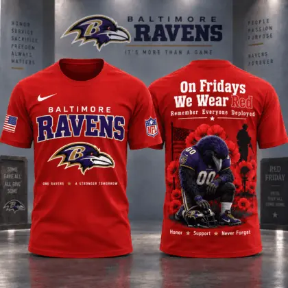 Baltimore Ravens | Premium NFL Red Friday 3D Shirt NY