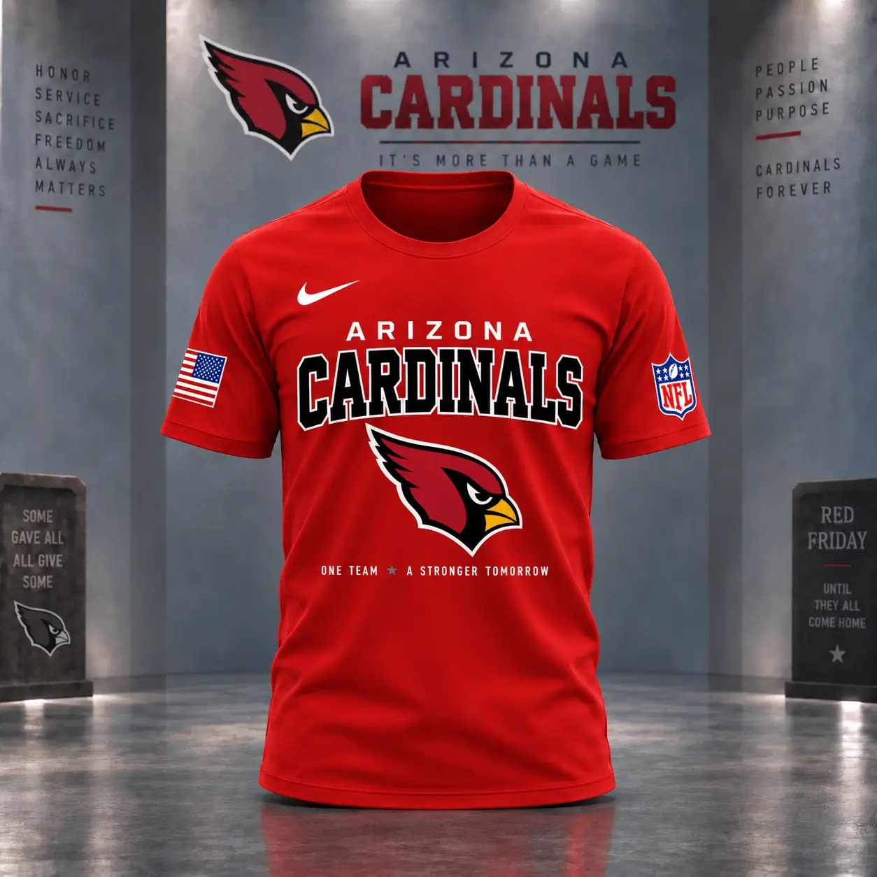 Arizona Cardinals | Premium NFL Red Friday 3D Shirt NY - Image 2