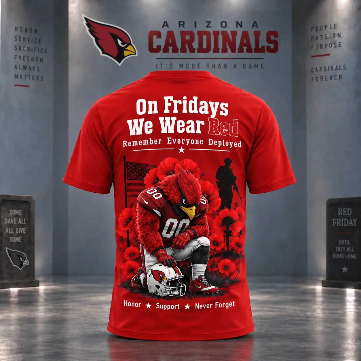 Arizona Cardinals | Premium NFL Red Friday 3D Shirt NY - Image 3