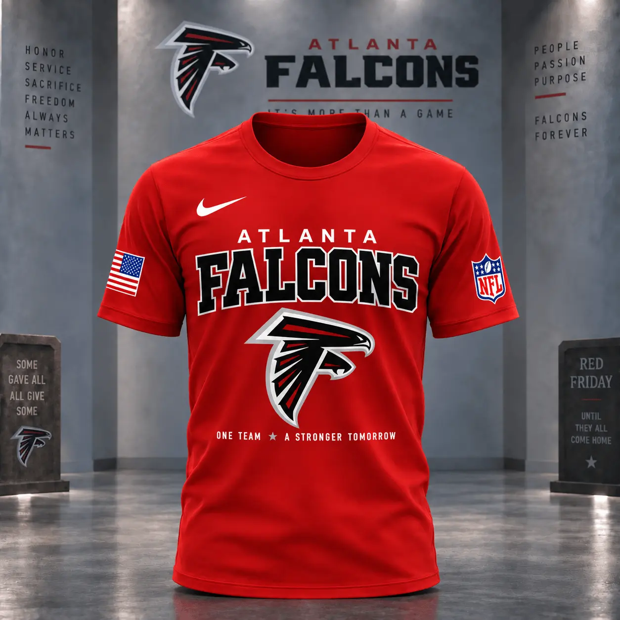 Atlanta Falcons | Premium NFL Red Friday 3D Shirt NY - Image 2