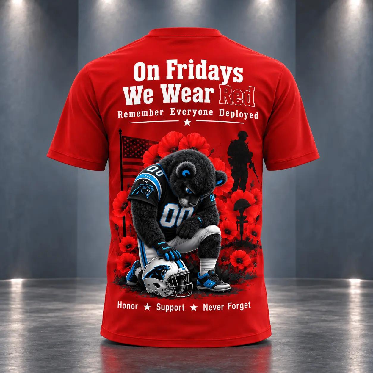 Carolina Panthers | Premium NFL Red Friday 3D Shirt NY - Image 3