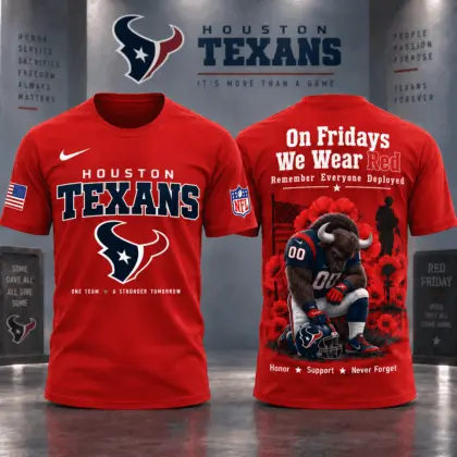 Houston Texans | Premium NFL Red Friday 3D Shirt NY