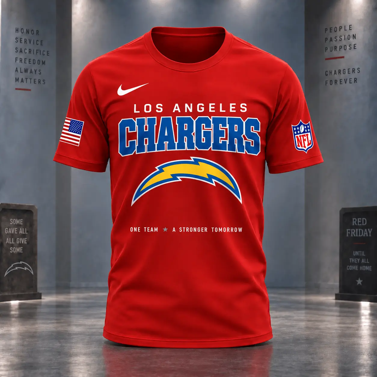 Los Angeles Chargers | Premium NFL Red Friday 3D Shirt NY - Image 2