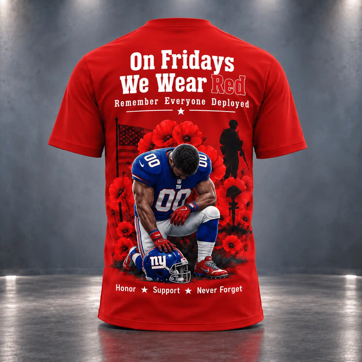 New York Giants | Premium NFL Red Friday 3D Shirt NY - Image 3