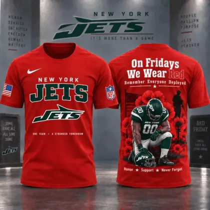 New York Jets | Premium NFL Red Friday 3D Shirt NY