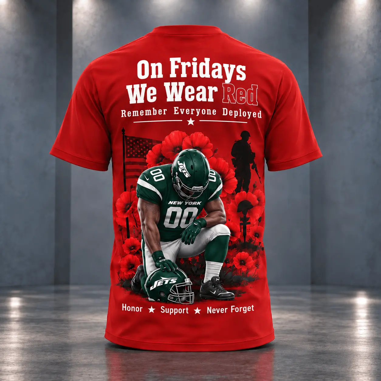 New York Jets | Premium NFL Red Friday 3D Shirt NY - Image 3