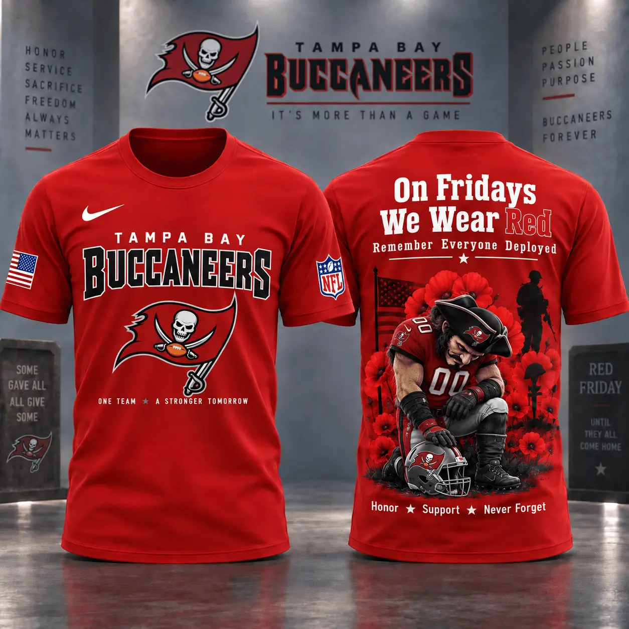 Tampa Bay Buccaneers | Premium NFL Red Friday 3D Shirt NY