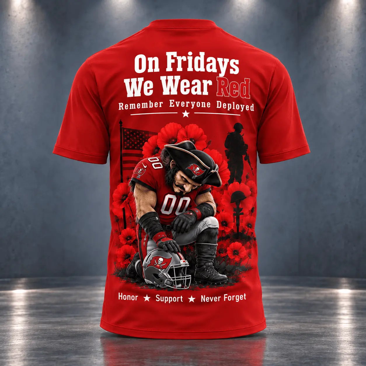 Tampa Bay Buccaneers | Premium NFL Red Friday 3D Shirt NY - Image 3
