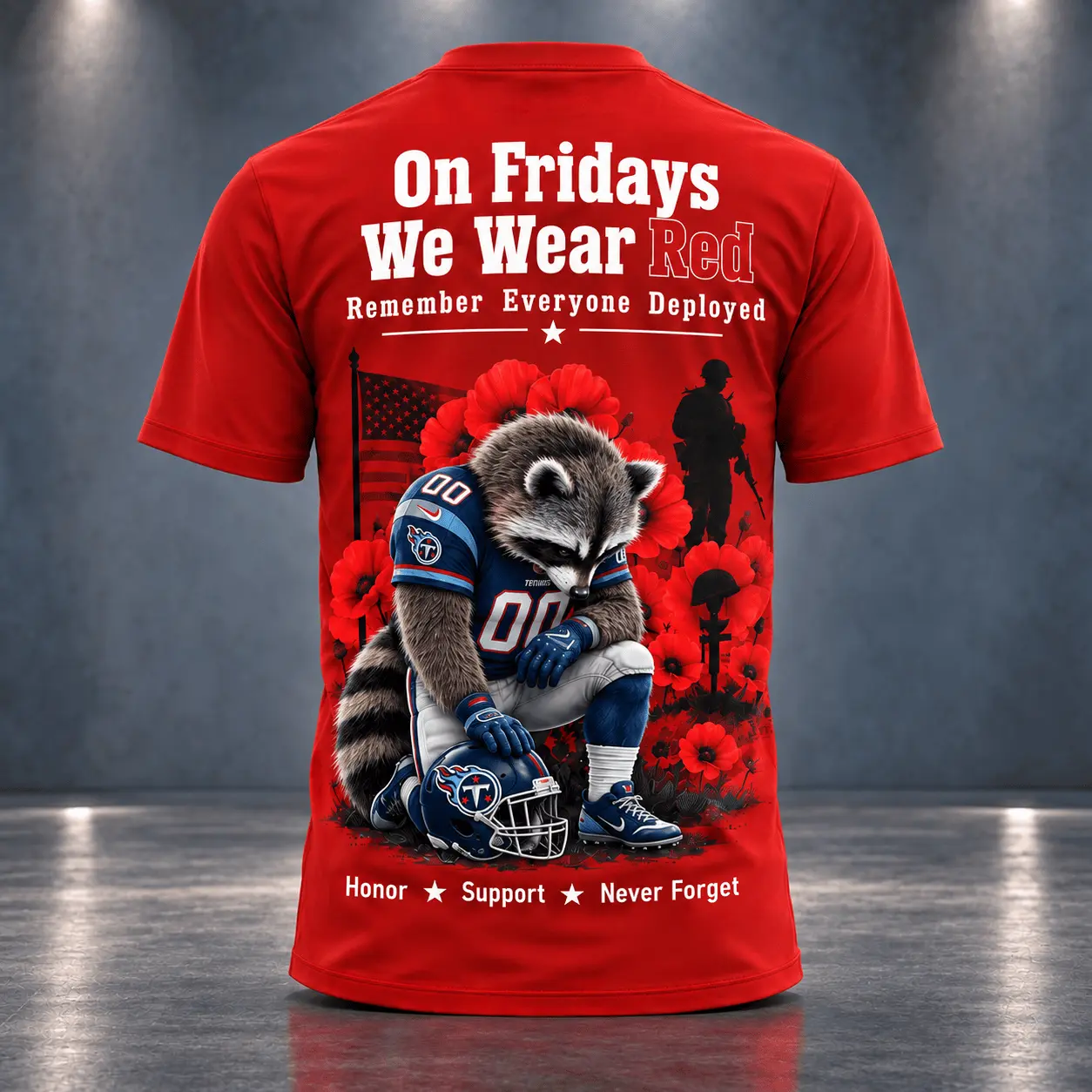 Tennessee Titans | Premium NFL Red Friday 3D Shirt NY - Image 3