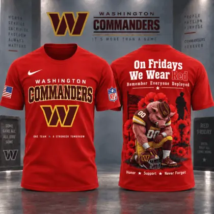Washington Commanders | Premium NFL Red Friday 3D Shirt NY