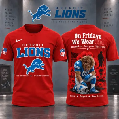 Detroit Lions | Premium NFL Red Friday 3D Shirt NY