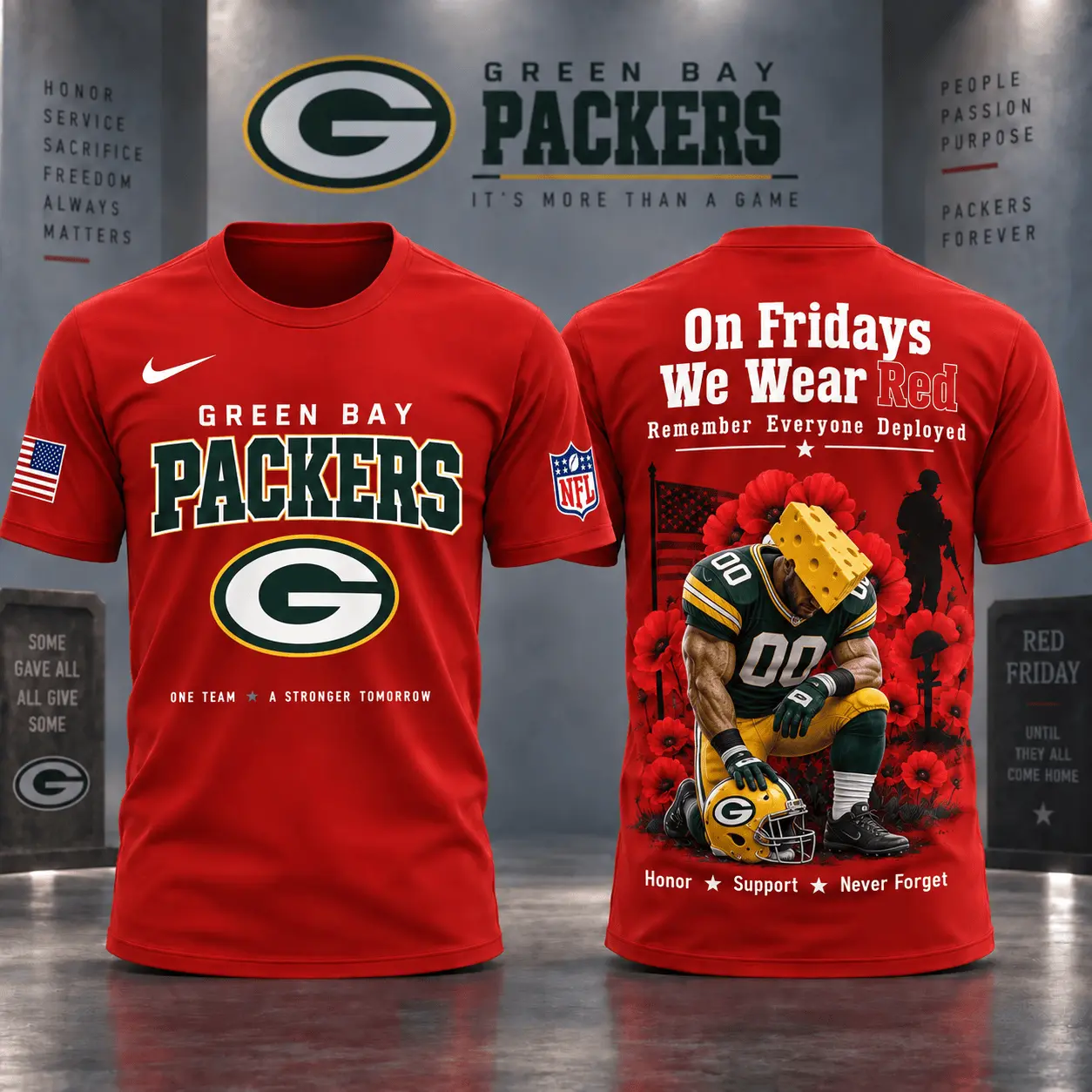 Green Bay Packers | Premium NFL Red Friday 3D Shirt NY