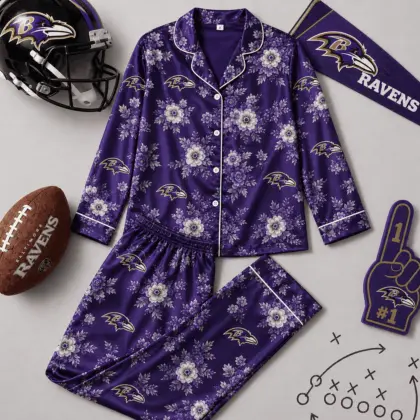Baltimore Ravens | Premium NFL Floral Team Pride Pajamas Set NY