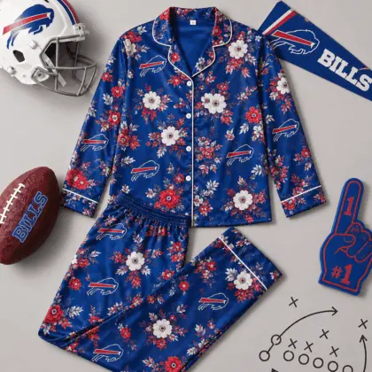 Buffalo Bills | Premium NFL Floral Team Pride Pajamas Set NY
