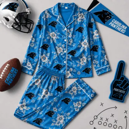 Carolina Panthers | Premium NFL Floral Team Pride Pajamas Set NY