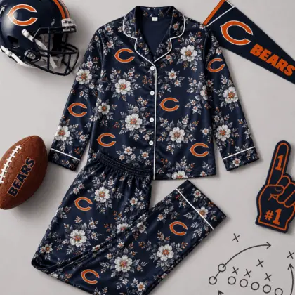 Chicago Bears | Premium NFL Floral Team Pride Pajamas Set NY