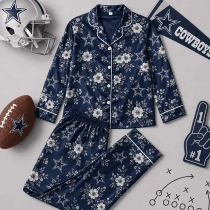 Dallas Cowboys | Premium NFL Floral Team Pride Pajamas Set NY