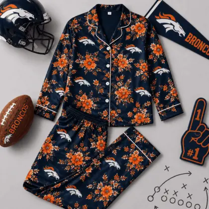 Denver Broncos | Premium NFL Floral Team Pride Pajamas Set NY