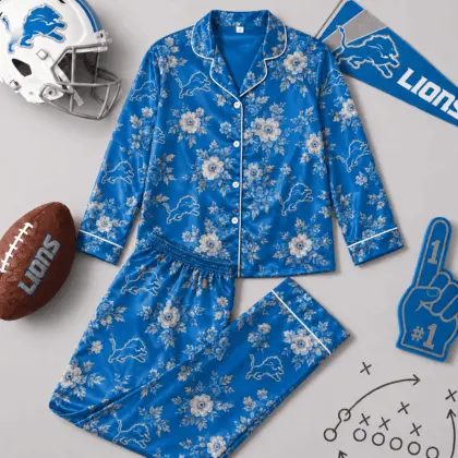 Detroit Lions | Premium NFL Floral Team Pride Pajamas Set NY