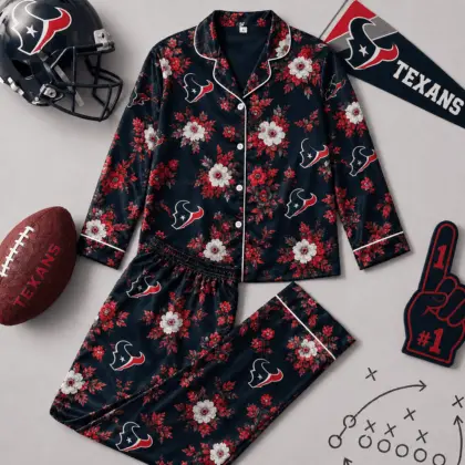 Houston Texans | Premium NFL Floral Team Pride Pajamas Set NY