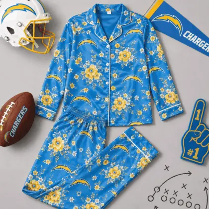 Los Angeles Chargers | Premium NFL Floral Team Pride Pajamas Set NY
