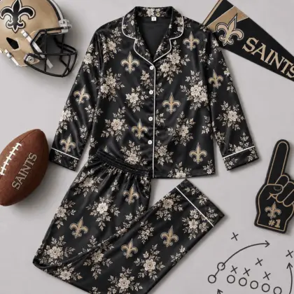 New Orleans Saints | Premium NFL Floral Team Pride Pajamas Set NY