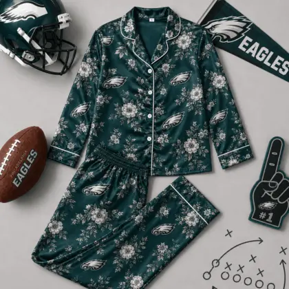 Philadelphia Eagles | Premium NFL Floral Team Pride Pajamas Set NY