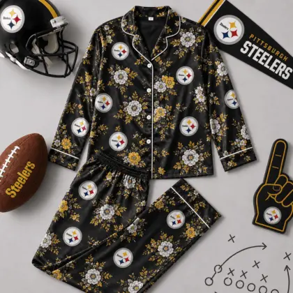 Pittsburgh Steelers | Premium NFL Floral Team Pride Pajamas Set NY