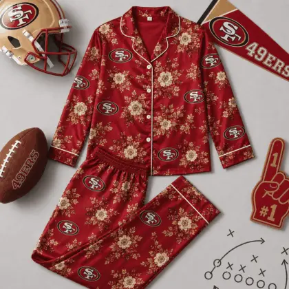 San Francisco 49ers | Premium NFL Floral Team Pride Pajamas Set NY