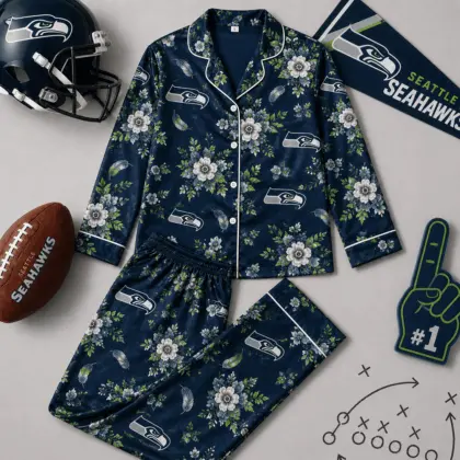 Seattle Seahawks | Premium NFL Floral Team Pride Pajamas Set NY