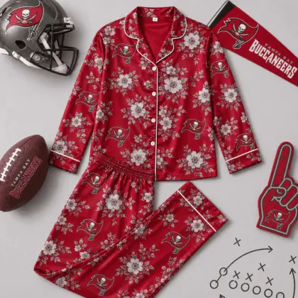 Tampa Bay Buccaneers | Premium NFL Floral Team Pride Pajamas Set NY