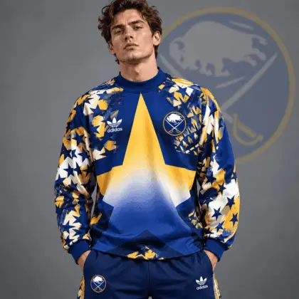 Buffalo Sabres | Premium NHL Retro Starburst All Over Print Crewneck Sweatshirt NDN