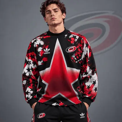 Carolina Hurricanes | Premium NHL Retro Starburst All Over Print Crewneck Sweatshirt NDN