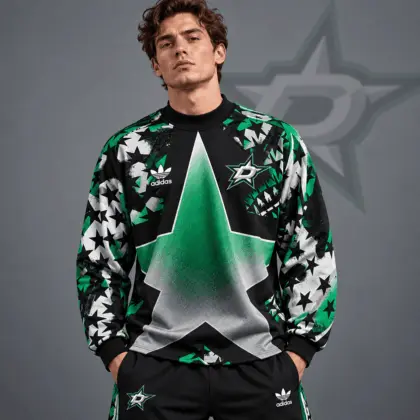Dallas Stars | Premium NHL Retro Starburst All Over Print Crewneck Sweatshirt NDN