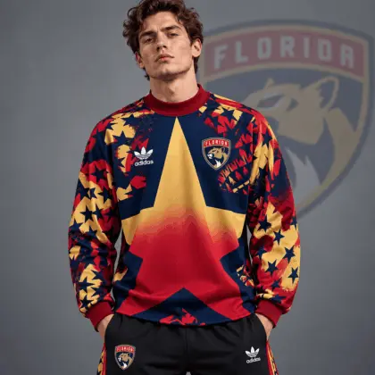 Florida Panthers | Premium NHL Retro Starburst All Over Print Crewneck Sweatshirt NDN