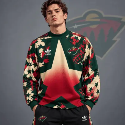 Minnesota Wild | Premium NHL Retro Starburst All Over Print Crewneck Sweatshirt NDN