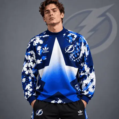 Tampa Bay Lightning | Premium NHL Retro Starburst All Over Print Crewneck Sweatshirt NDN