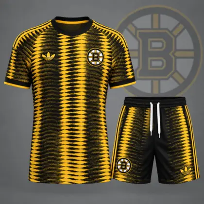 Boston Bruins | Premium NHL Dynamic Ripple Performance T-Shirt & Shorts Set NDN