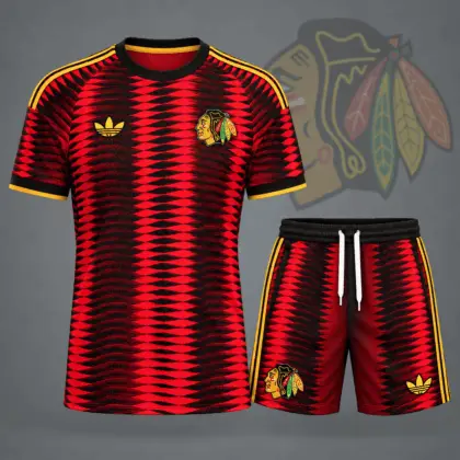 Chicago Blackhawks | Premium NHL Dynamic Ripple Performance T-Shirt & Shorts Set NDN