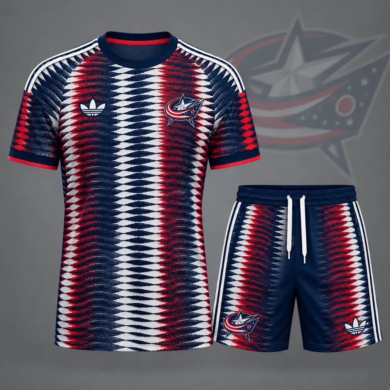 Columbus Blue Jackets | Premium NHL Dynamic Ripple Performance T-Shirt & Shorts Set NDN