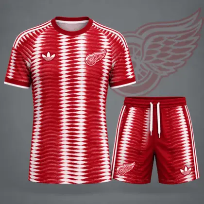 Detroit Red Wings | Premium NHL Dynamic Ripple Performance T-Shirt & Shorts Set NDN