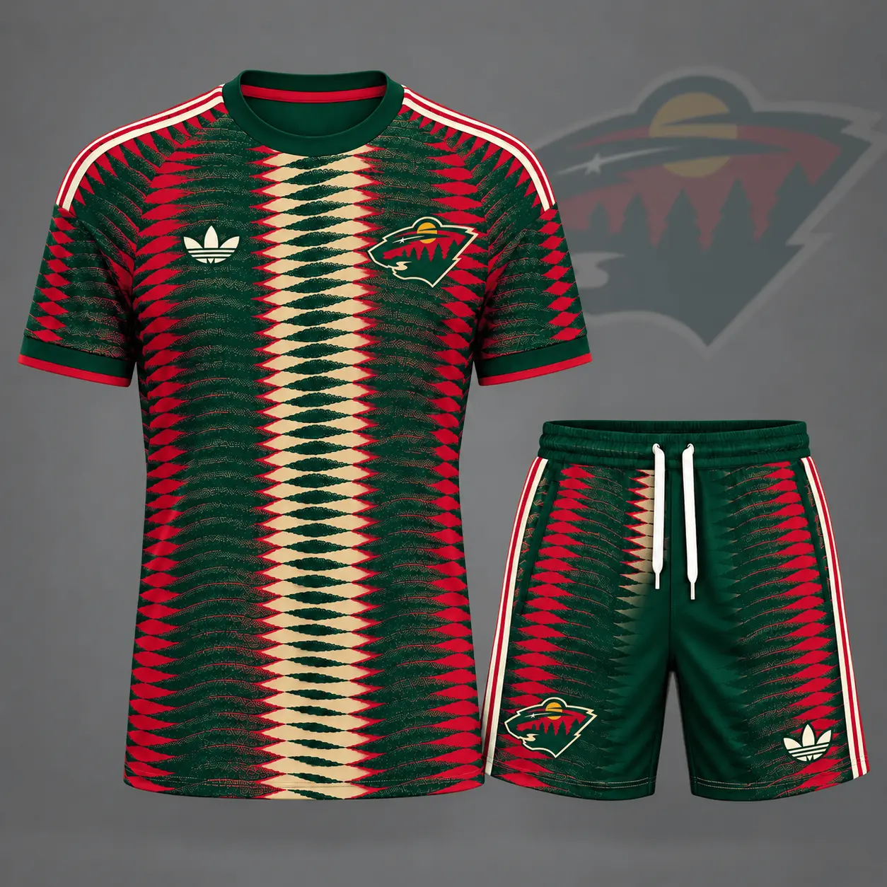 Minnesota Wild | Premium NHL Dynamic Ripple Performance T-Shirt & Shorts Set NDN