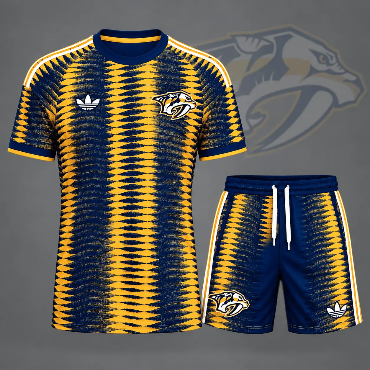 Nashville Predators | Premium NHL Dynamic Ripple Performance T-Shirt & Shorts Set NDN